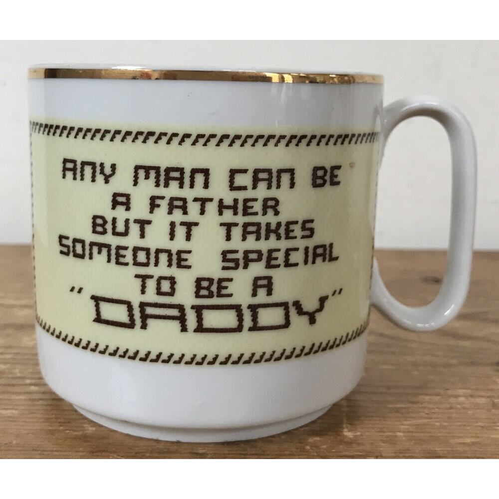 Vintage 60s 70s Lefton Japan Special Daddy Sentimental Porcelain Coffee Mug Cup